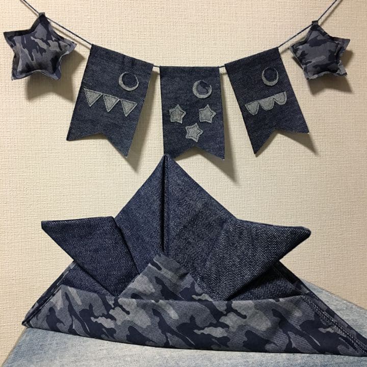 handmade☆かぶれる兜 DENIM×カモフラージュ 2019