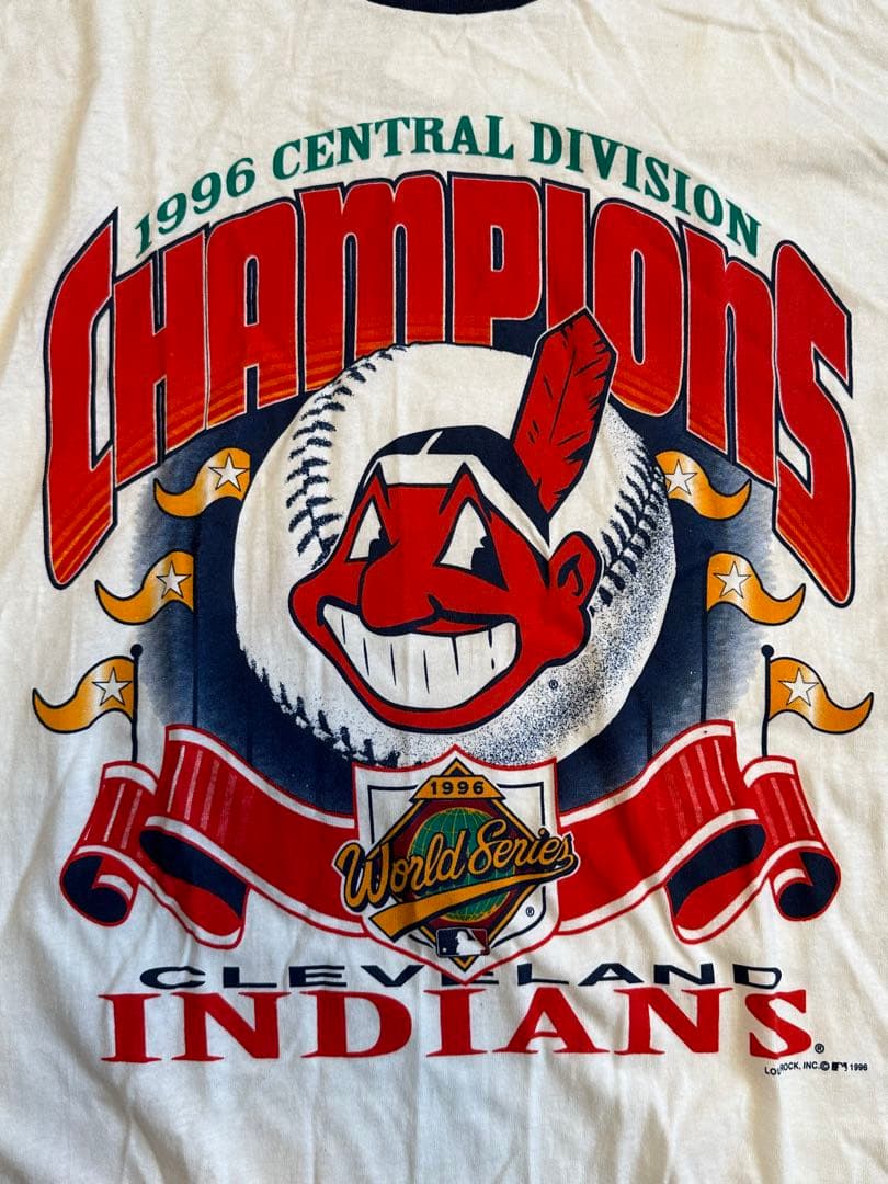 【デッドストック】90年代MLBメジャーリーグインディアンスチャンピオンTシャツ