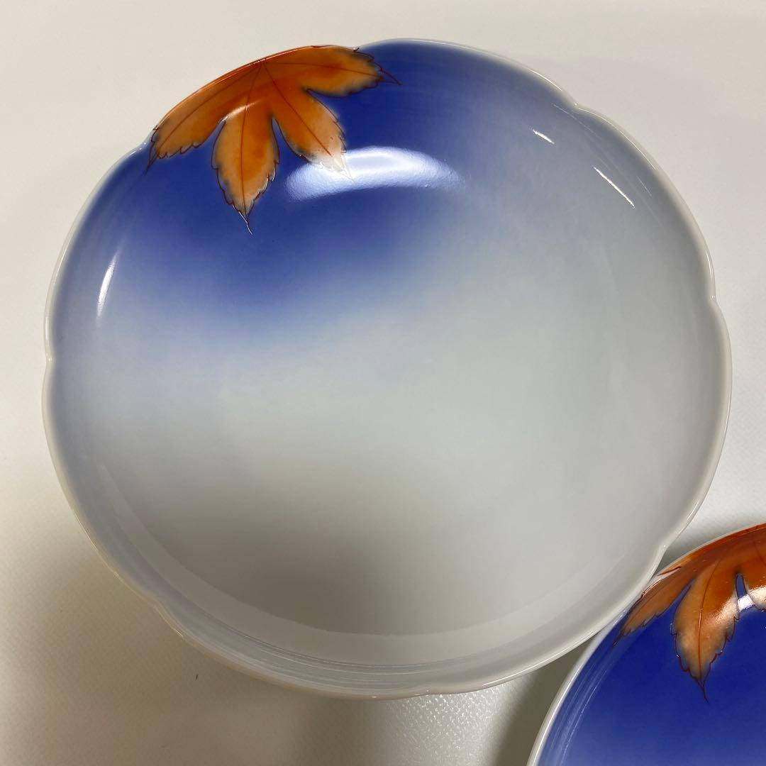 深川製磁　天青の紅葉　銘々皿　5枚セット　もみじ　紅葉　小皿　皿　銘々皿揃