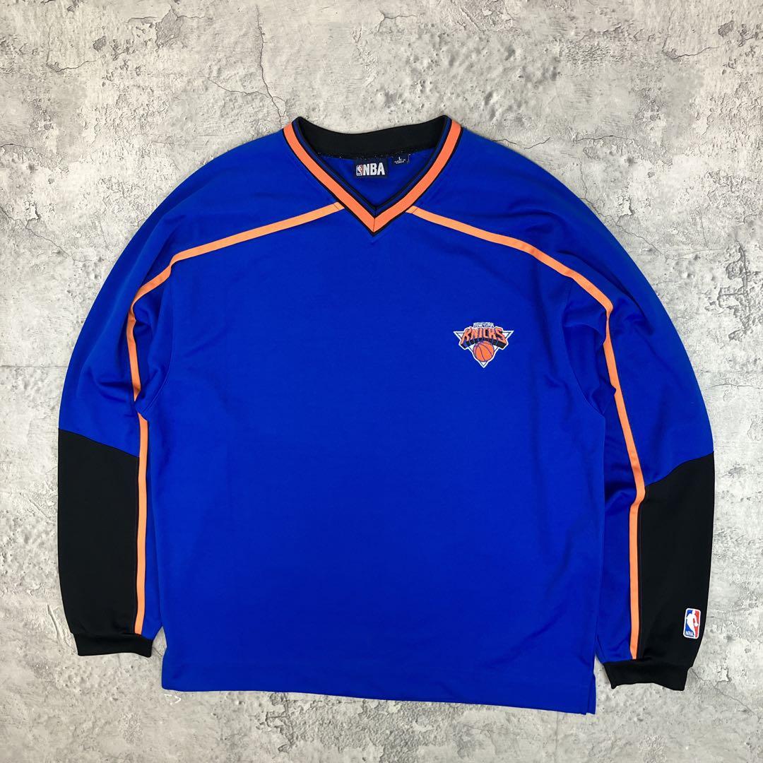 NBA ニューヨーク・ニックス 長袖シューティングシャツ 韓国製 古着 刺繍ロゴ