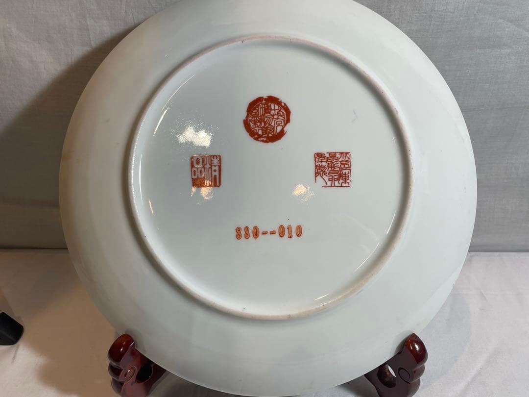 中国古美術・陶磁器の中皿・風景絵・置物茶道具