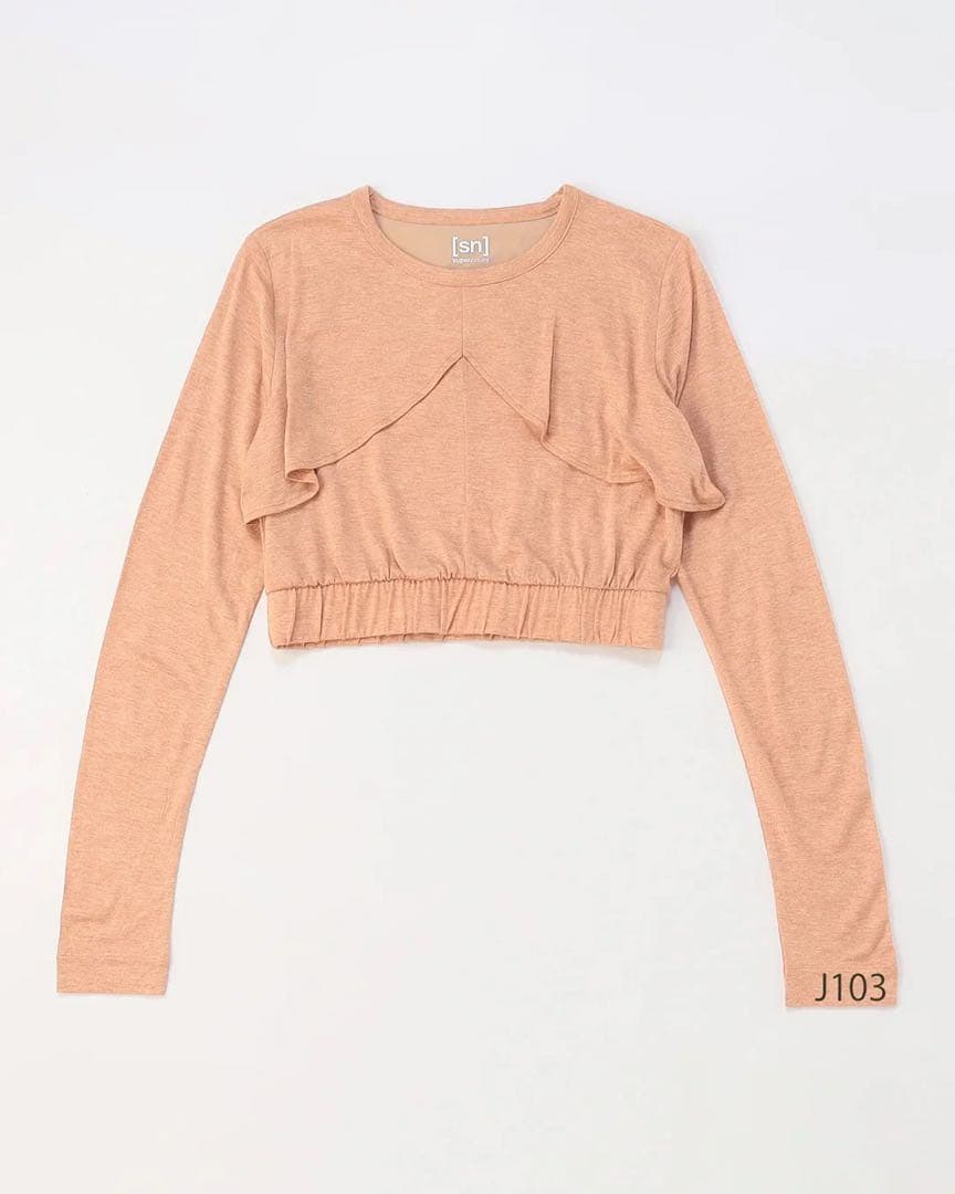 新品［sn］super.natural クロップレイヤートップ ブラック ヨガ