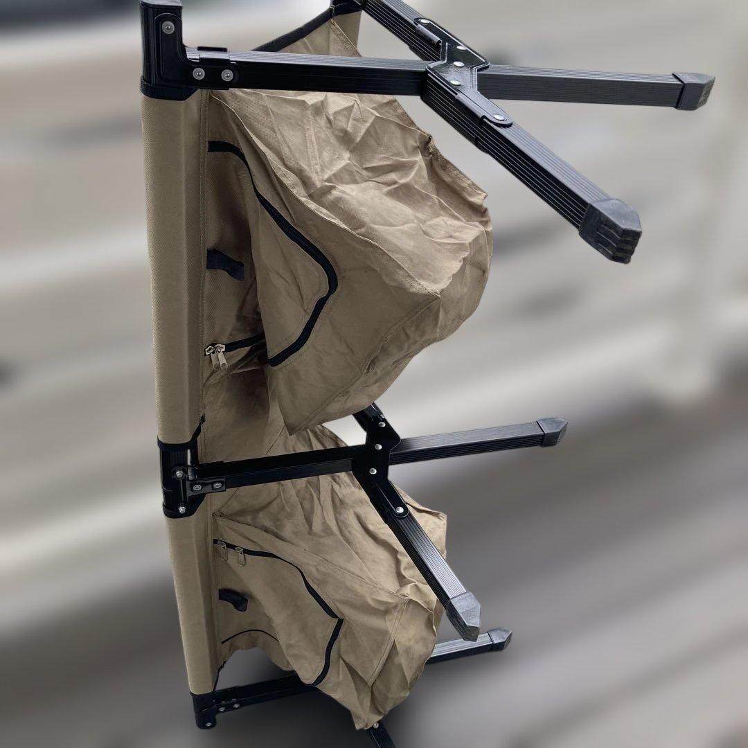 DODストレージベンチ 座面ロゴ入り折りたたみ式カーキ色【販売終了品】