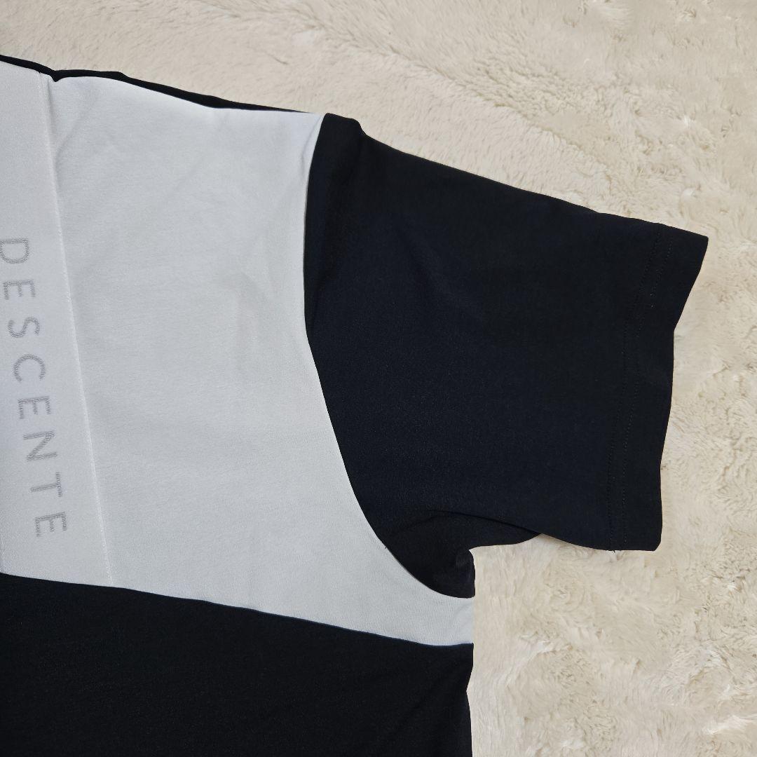 希少 DESCENTE デサント ゴルフ 半袖ポロシャツ ブラック/ホワイト M