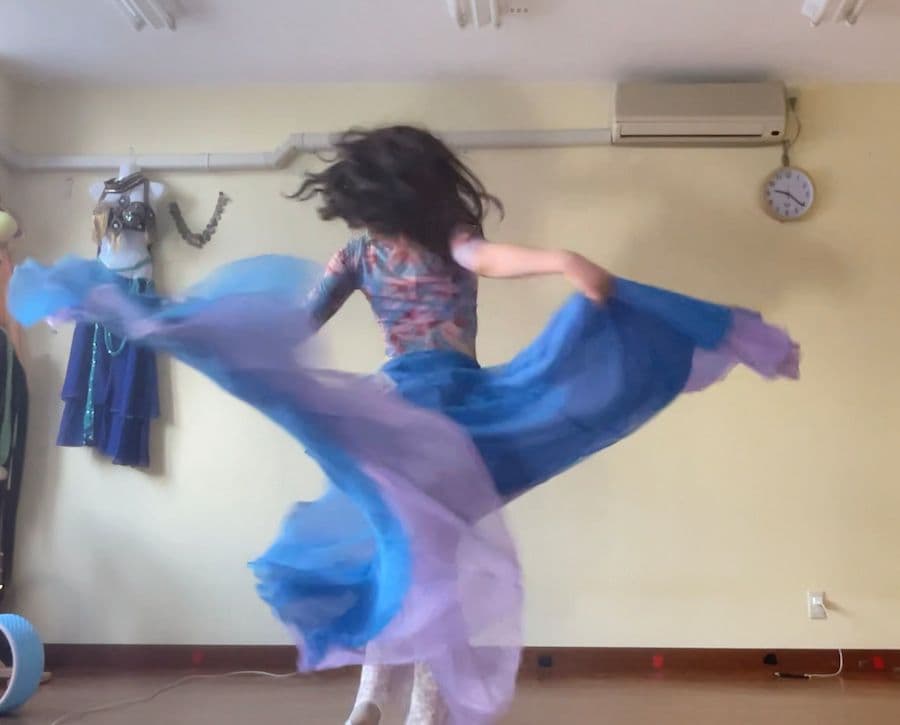 ダンススイング スカート シフォン 720 度スカート 大人の女の子のための練習