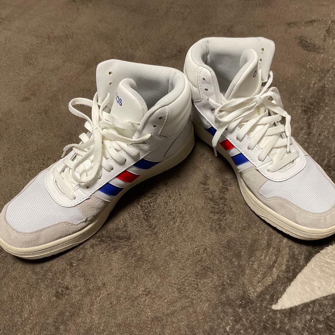 adidas ハイカット /メッシュ/ホワイト/レッド/ブルー/27.5