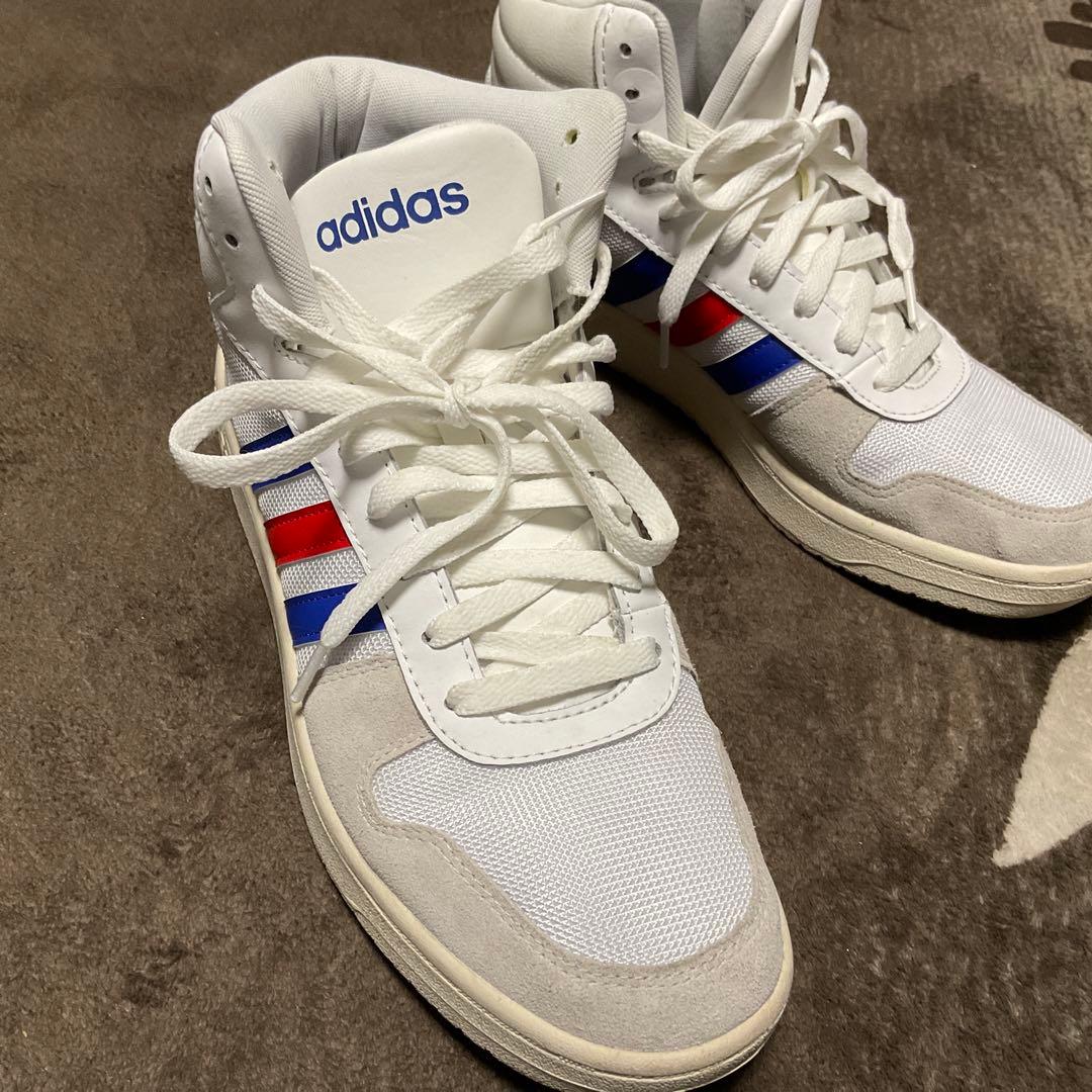 adidas ハイカット /メッシュ/ホワイト/レッド/ブルー/27.5