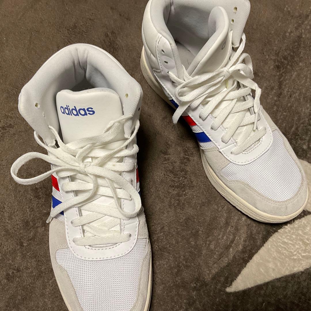 adidas ハイカット /メッシュ/ホワイト/レッド/ブルー/27.5