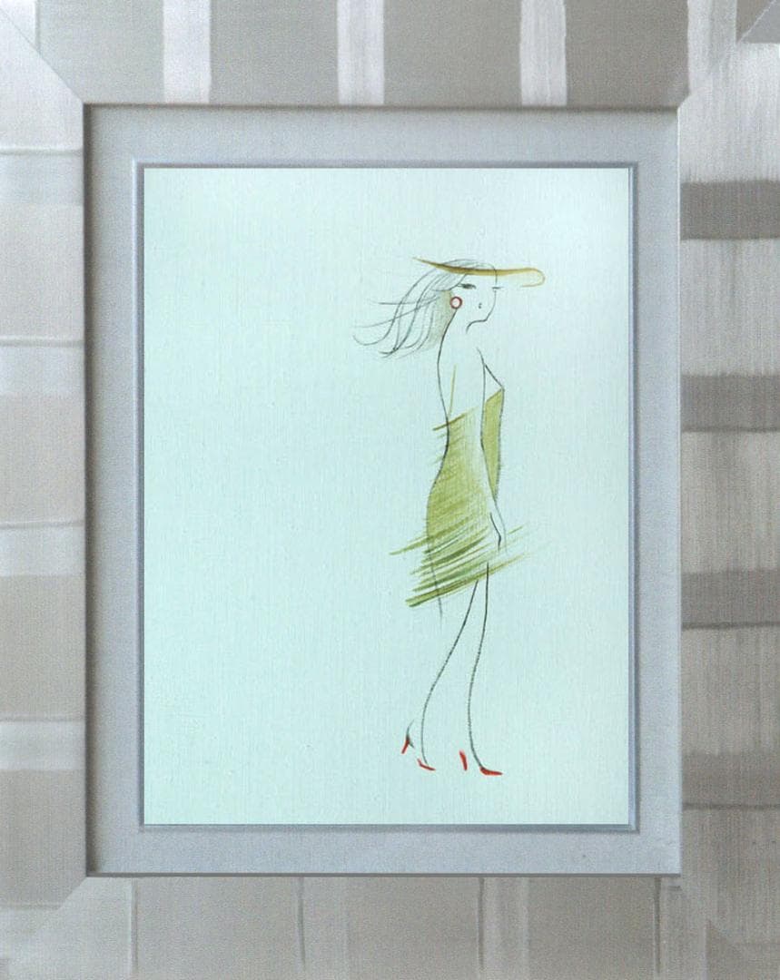 油絵 菅家令子 絵 絵画 インテリア 額付(黒) F4-080314 人物 女性
