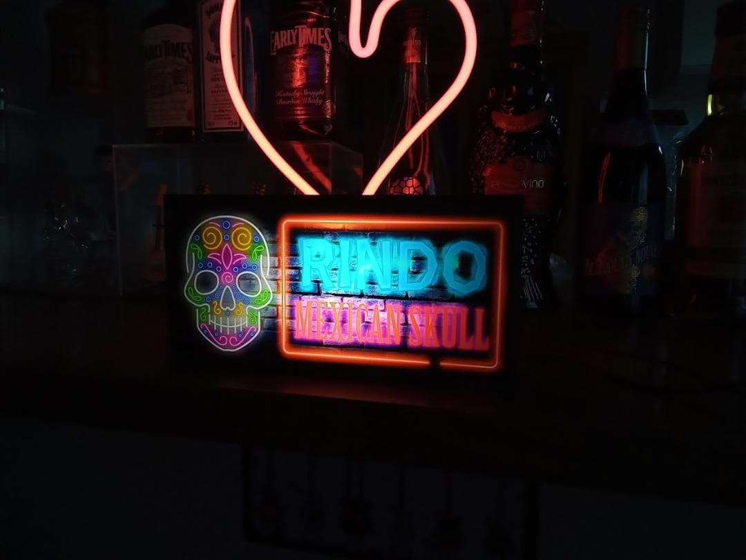 メキシコ メキシカンスカル サイン 看板 置物 雑貨 LED2wayライトBOX