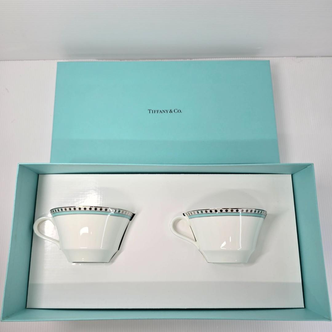 新品未使用 ティファニー Tiffany プラチナブルーバンド カップソーサー
