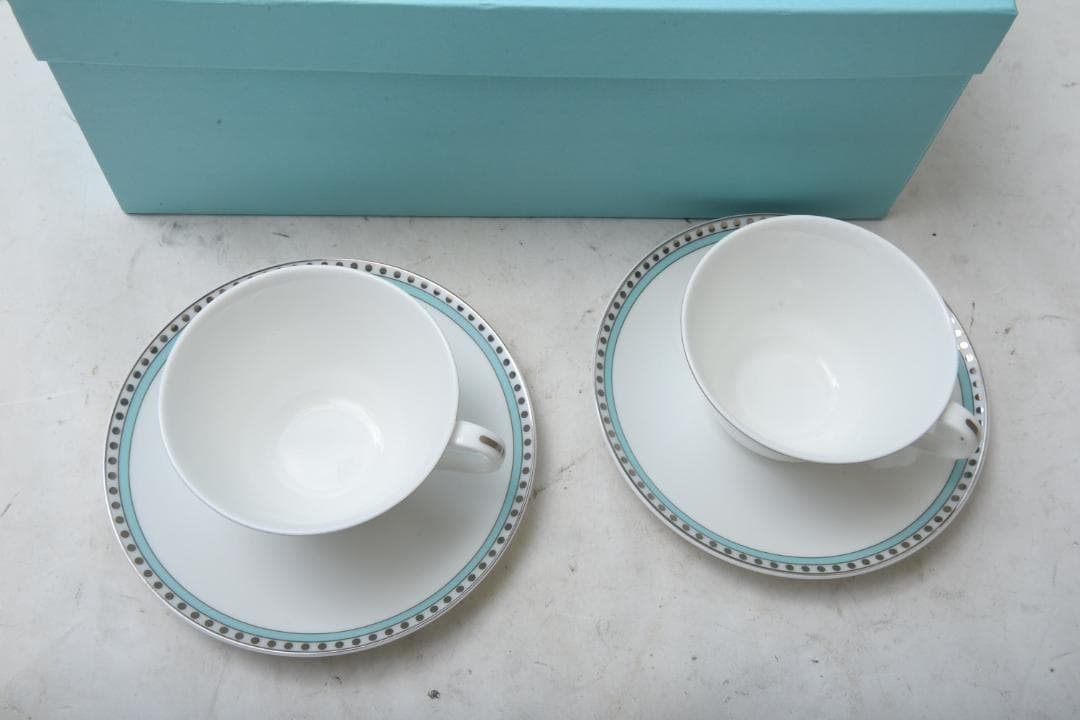 新品未使用 ティファニー Tiffany プラチナブルーバンド カップソーサー