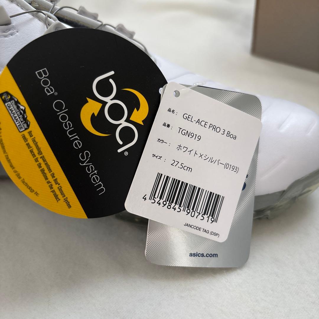 ASICS ダイヤル式ゴルフシューズ ホワイト　27.5cm