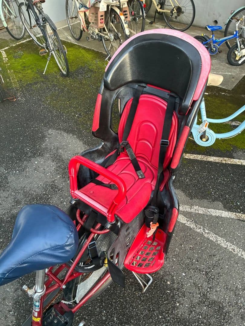 YAMAHA 赤 シティサイクル チャイルドシート付き