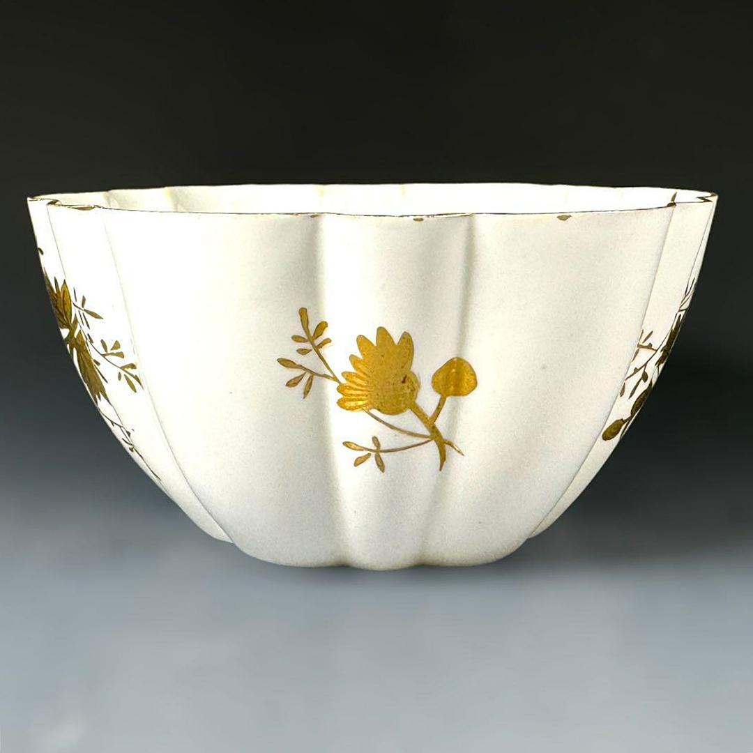 ■19世紀 英国 フォリー(ワイルマン シェリー)金彩 菊花装飾 シュガーボウル