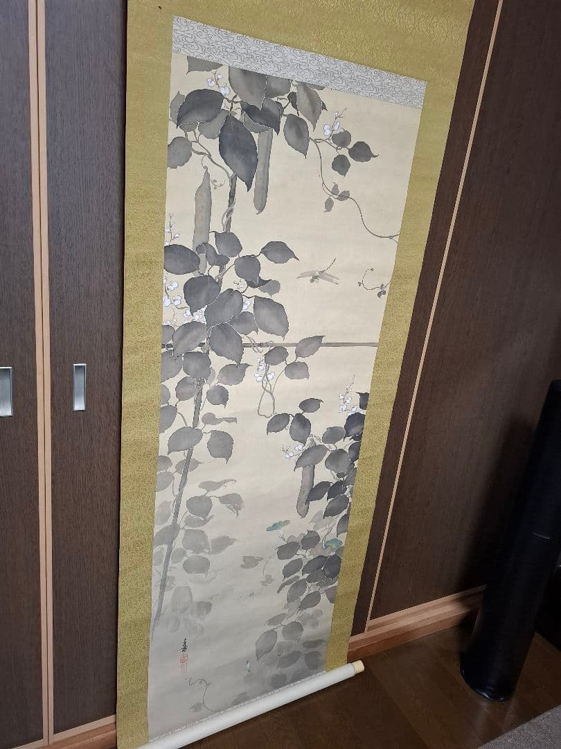 掛け軸、桐箱　箱書秀甫池上