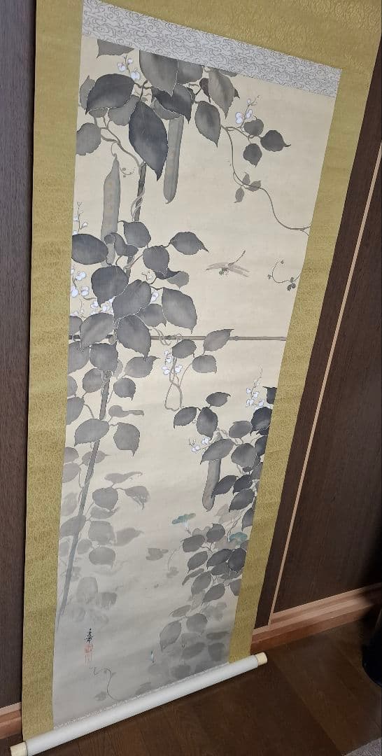掛け軸、桐箱　箱書秀甫池上