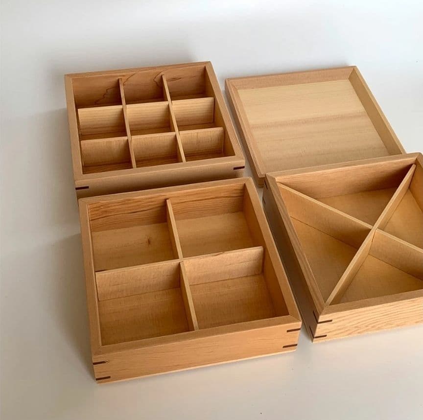 木製 三段重箱 新品 ②