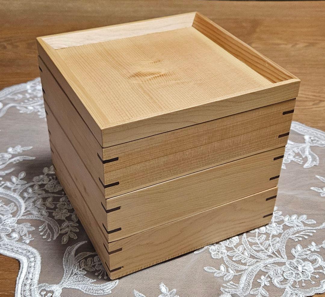 木製 三段重箱 新品 ②