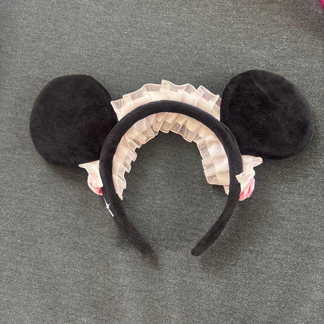 ディズニー カチューシャ ミニー レースバラ