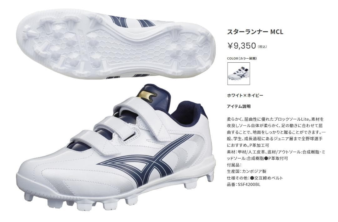 新品未使用 SSK ブロックソールスパイク SSF4200BL 21.5cm