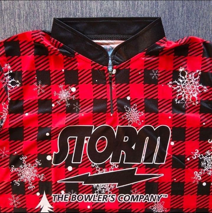 新品✨STORM【日本サイズXL】レッド　トナカイ　雪　チェック　ボウリング