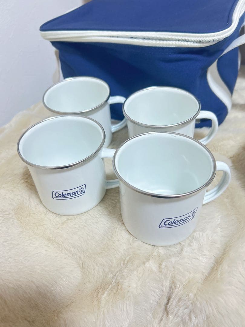 コールマン　食器セット エナメルディッシュウェアセット 収納ケース付　ホワイト