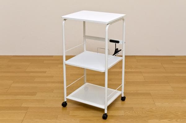 【新品・送料無料】コンセント付　レンジ台　WAL/WH
