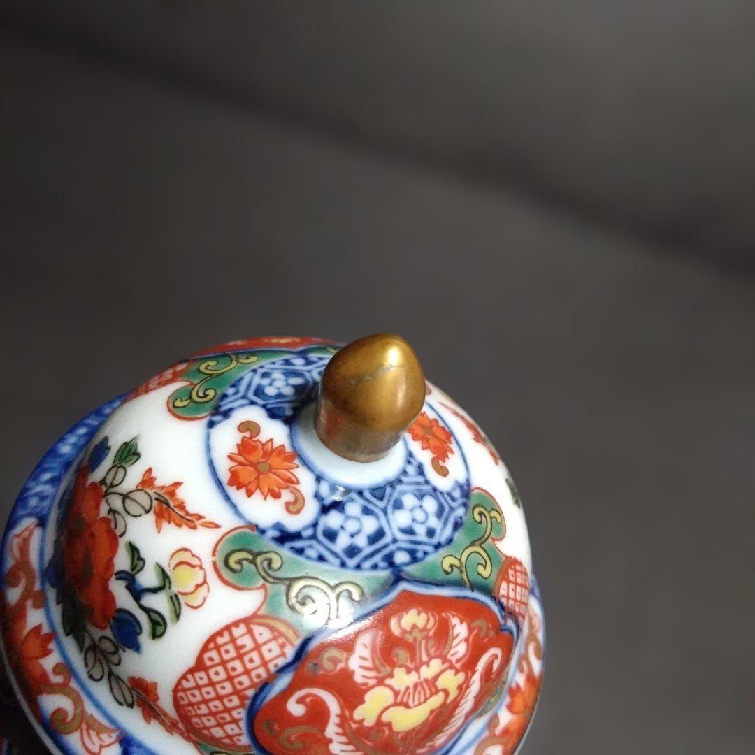未使用 有田焼 沈香壺 幸楽窯 金彩古伊万里 飾り壺