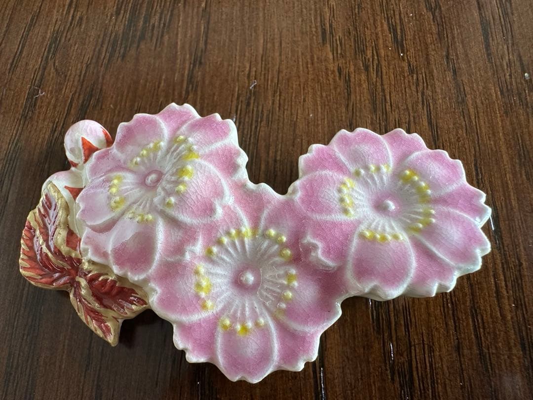 彩色桜　箸置き五点　京都清水焼