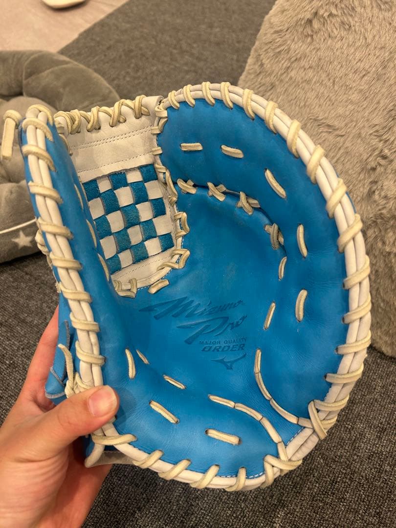 MizunoPro 硬式グローブ 青色 専用袋付き