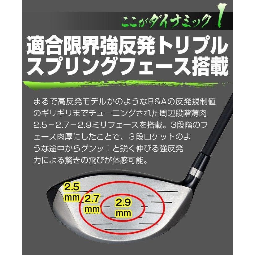 ・新品 適合最強反発力 ダイナミクスドライバー ドラコンATTASシャフト仕様