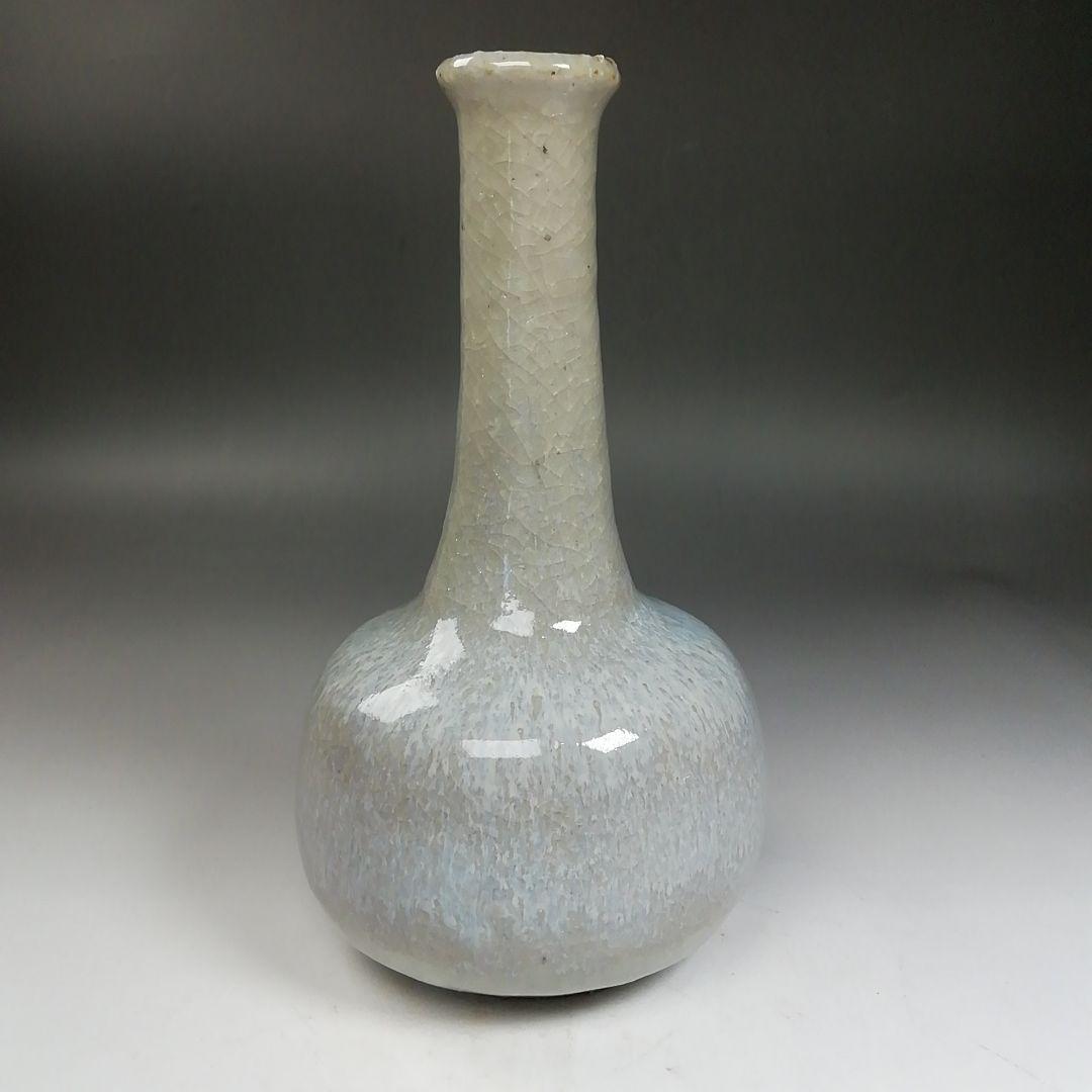 Ｗ２５５　花入　『萩焼』『鶴首花入』『野坂康起 造』　共箱　茶道具　花器