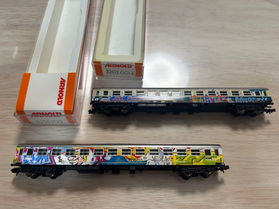 2両　Nゲージ 鉄道模型 グラフィティアートセット　欧州　ドイツ　アーノルド