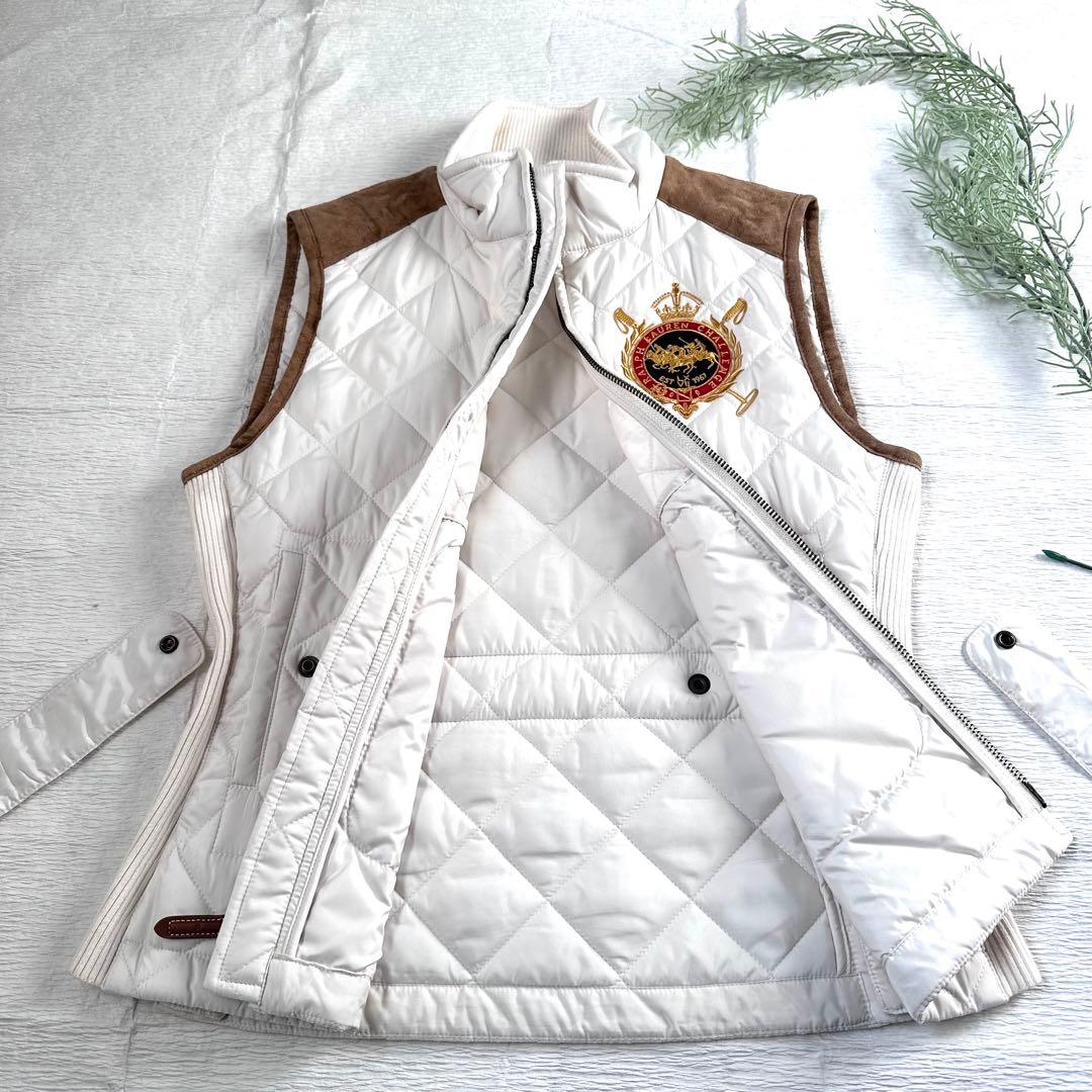 RALPH LAUREN SPORT レザートリム 中綿キルティングベスト