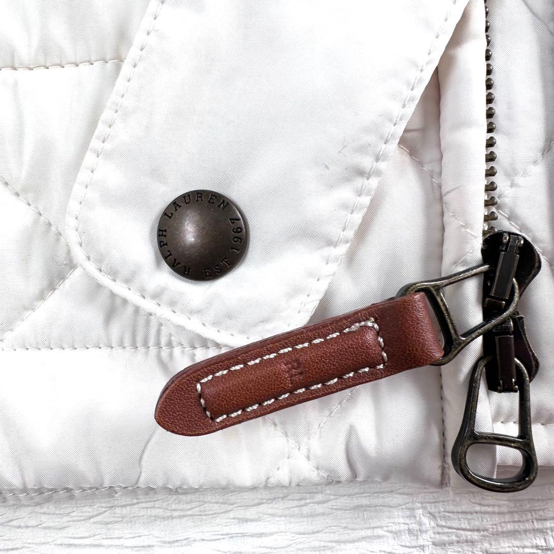 RALPH LAUREN SPORT レザートリム 中綿キルティングベスト