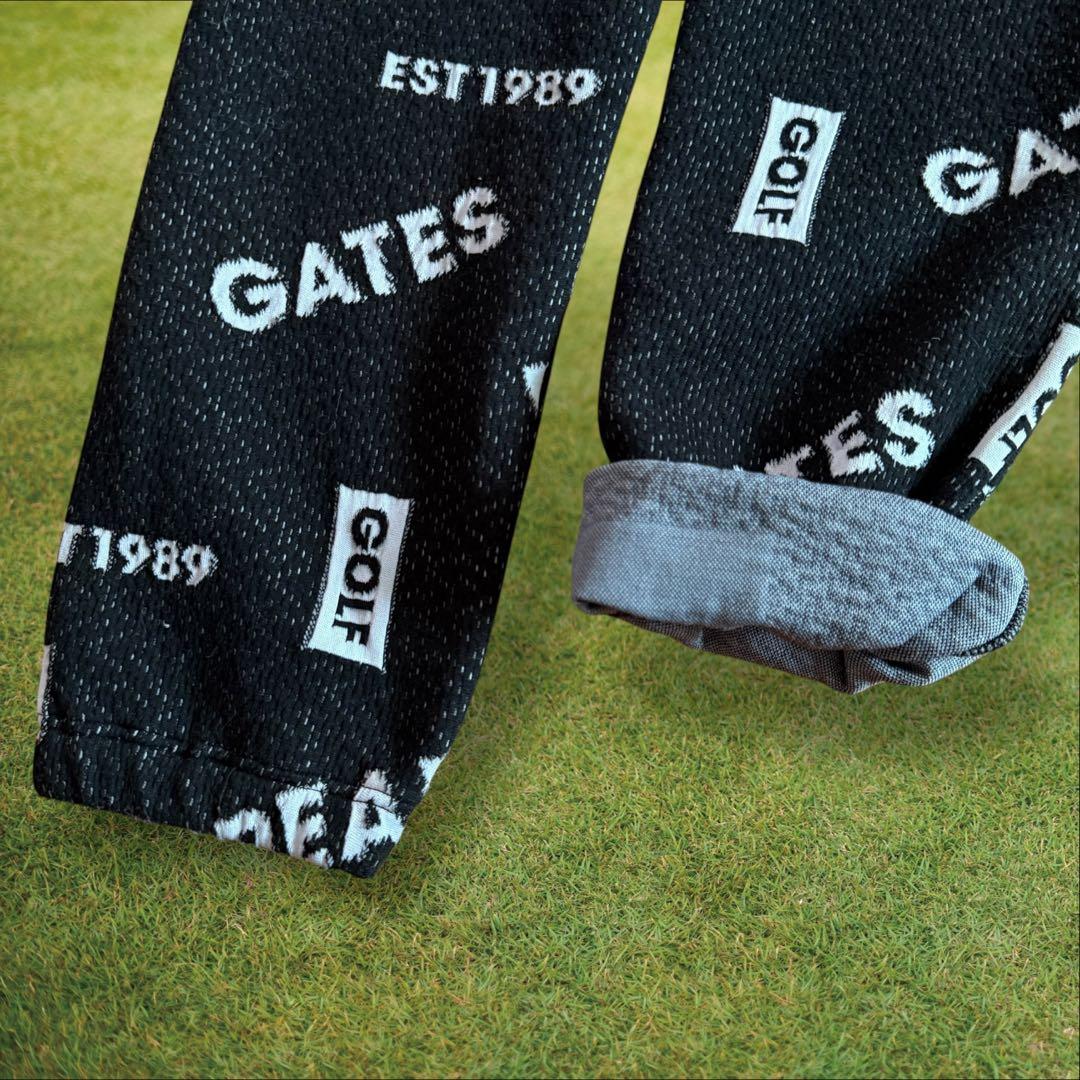 現行モデル　パーリーゲイツ　ジョガーパンツ　黒　白　5 L〜XL相当　総柄　秋冬