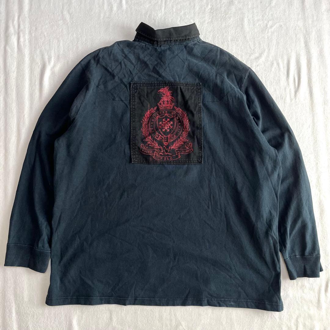 Polo by Ralph Lauren ラガーシャツ XXL ワッペン 黒
