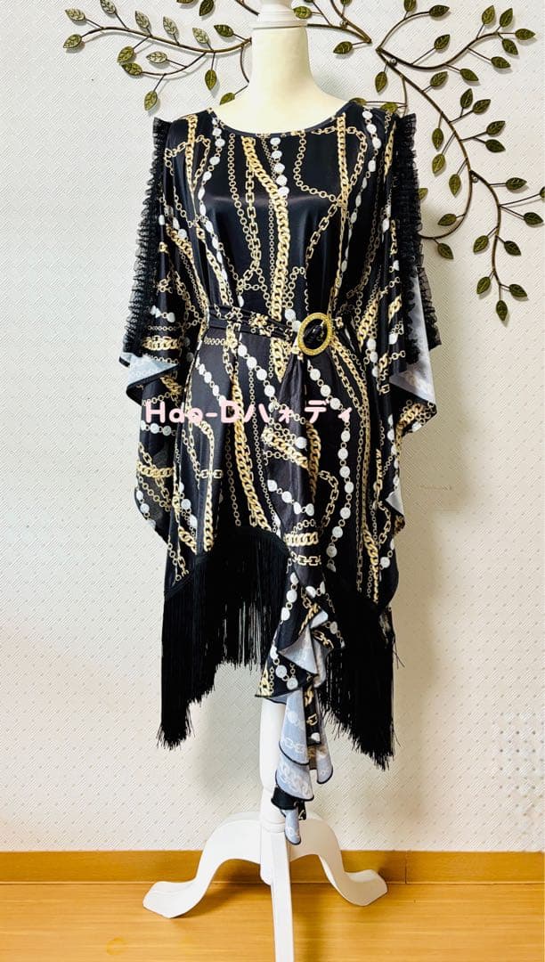 新品★ラテンドレス★ワンピース★フリーサイズ★社交ダンス★フリンジ ★競技会