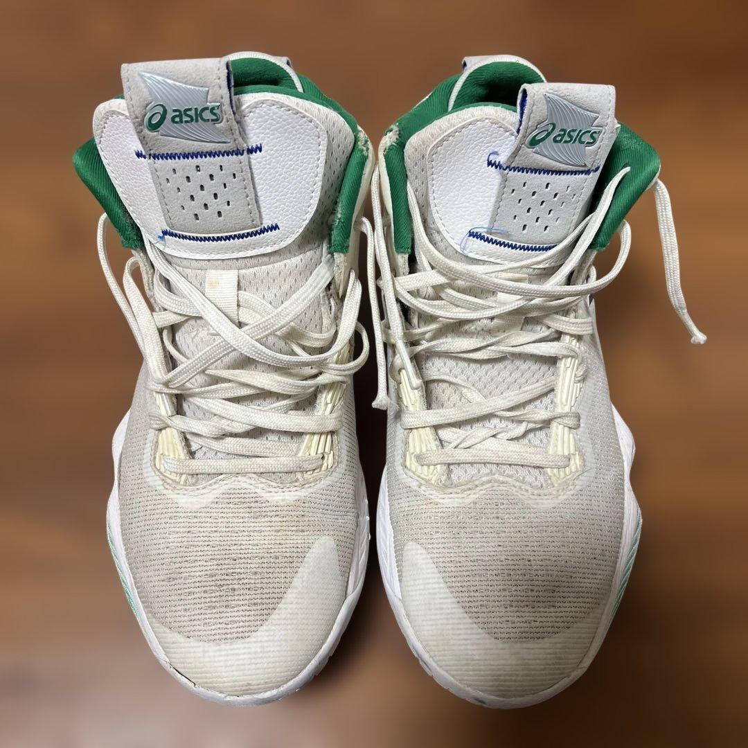 asics バスケットボールシューズ ハイカット ホワイト/グリーン