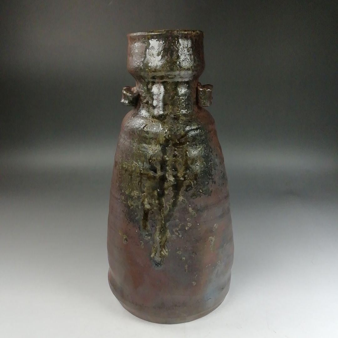 Ｗ３３５　花入　『丹波焼』『置花入』『森本丹山 造』『花瓶』　共箱　茶道具　花器