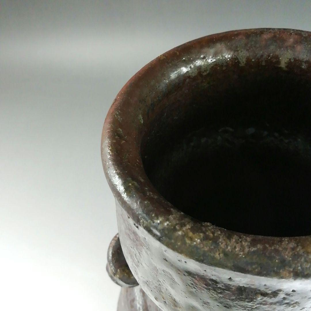 Ｗ３３５　花入　『丹波焼』『置花入』『森本丹山 造』『花瓶』　共箱　茶道具　花器