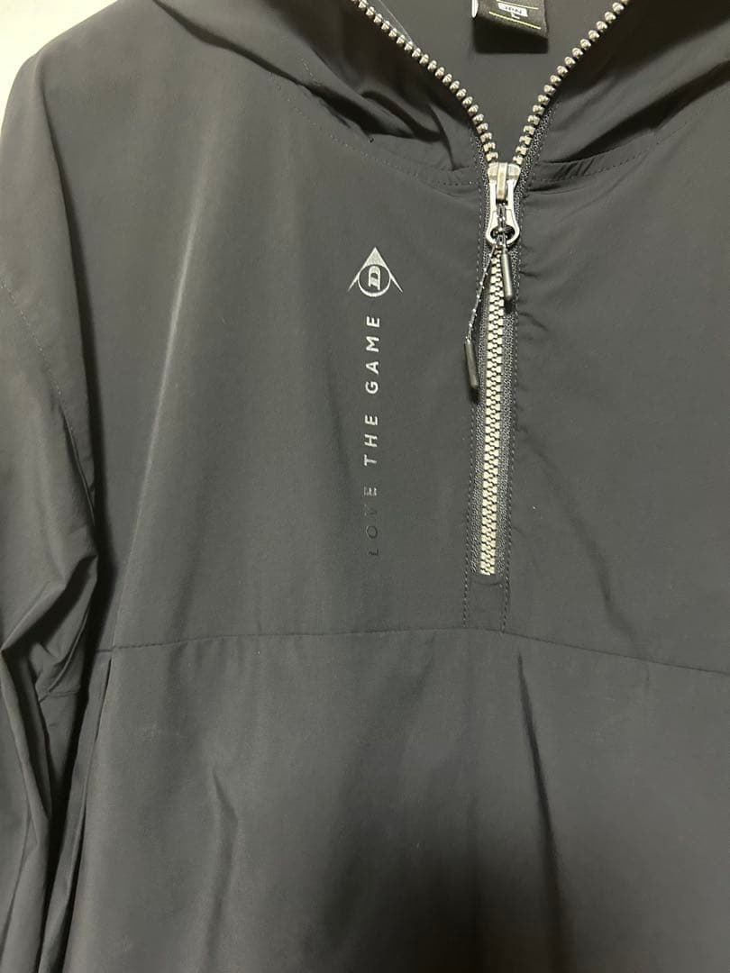 【激安】ダンロップ テニスウェア ユニセックス アノラック パーカー 黒　L