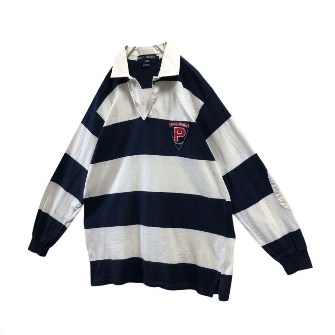 POLOSPORTRALPHLAURENポロスポーツ長袖ラガーシャツ刺繍ロゴ古着