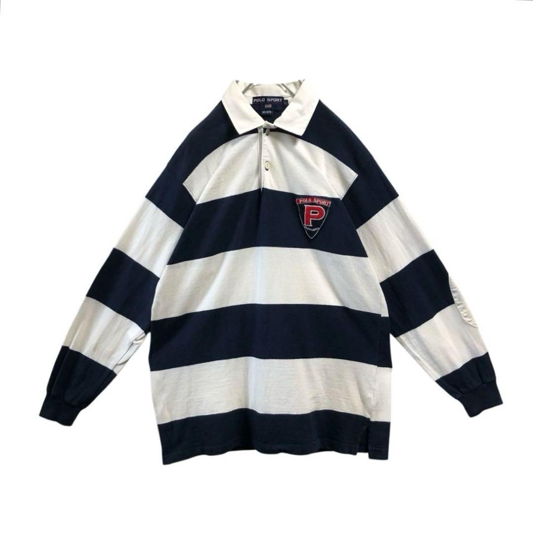 POLOSPORTRALPHLAURENポロスポーツ長袖ラガーシャツ刺繍ロゴ古着