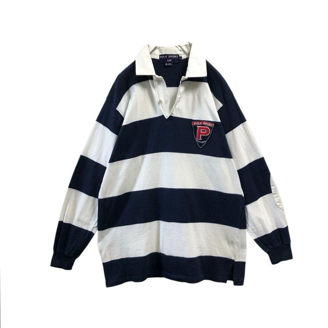 POLOSPORTRALPHLAURENポロスポーツ長袖ラガーシャツ刺繍ロゴ古着