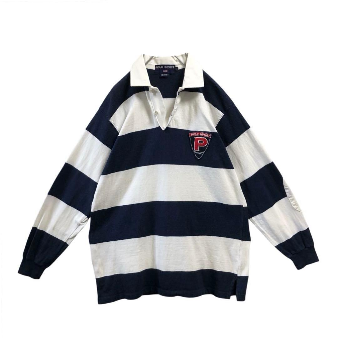 POLOSPORTRALPHLAURENポロスポーツ長袖ラガーシャツ刺繍ロゴ古着
