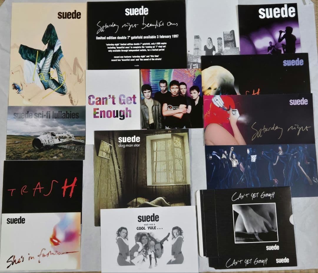 suede スウェード 直筆サイン ポストカード レコード CDケース