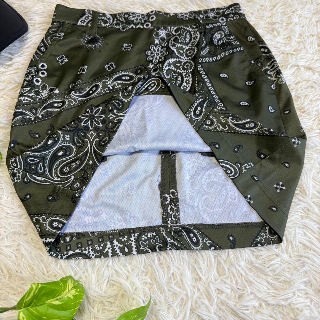 【1PIU1UGUALE3 GOLF】美品♡ペイズリー柄スカート カーキ Ⅰ