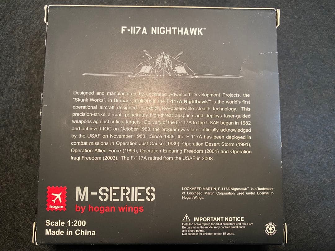 航空機・ヘリコプター F-117A Nighthawk 1:200 Hogan Wings